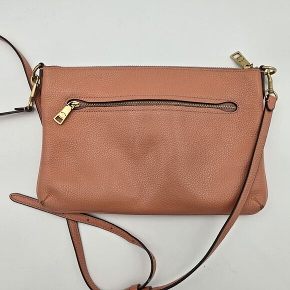 Coach TCoral Leather Crossbody Bag With Twist Lock Closure & Adjustable Strap - Picture 2 of 11